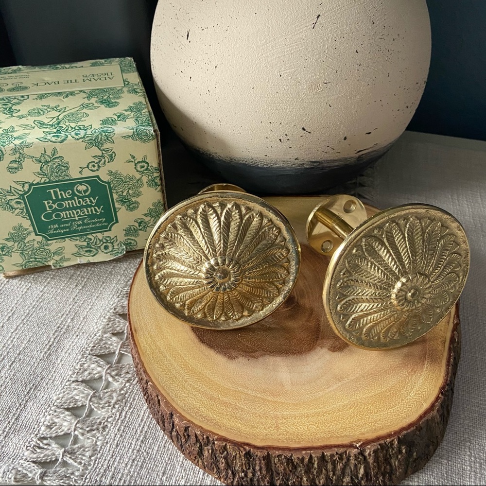 Bombay Company Brass Curtain Tie Backs Vintage
